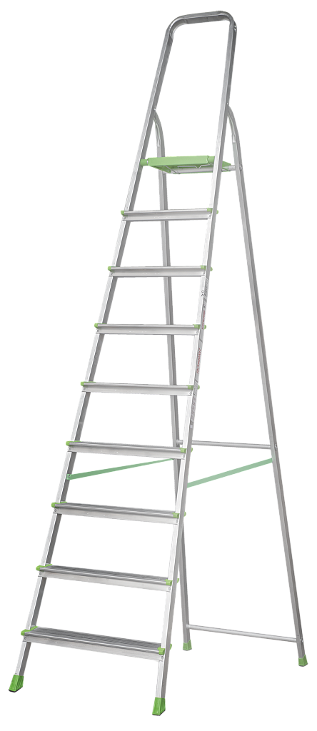 Алюминиевая стремянка со ступенями 80 мм NV 2110