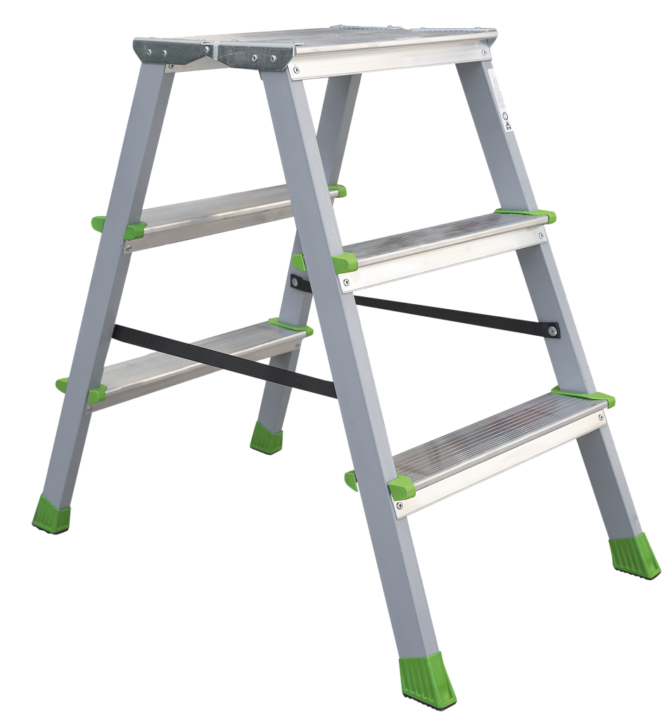 Стальная стремянка с алюминиевыми ступенями 80 мм NV 2140