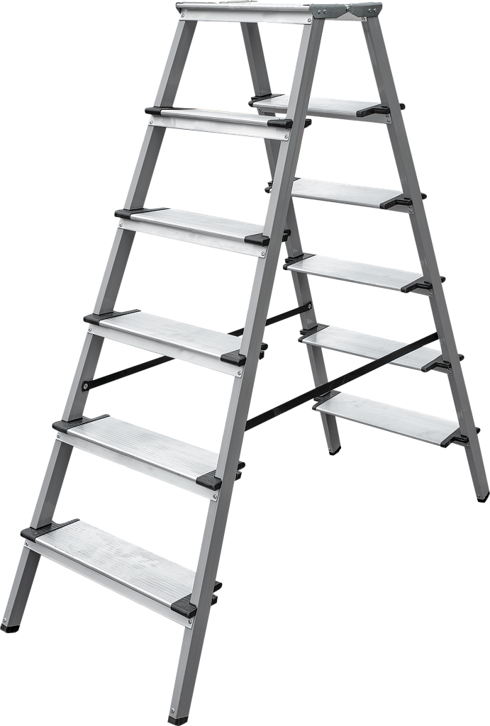 Стальная стремянка с алюминиевыми ступенями 130 мм NV 1147