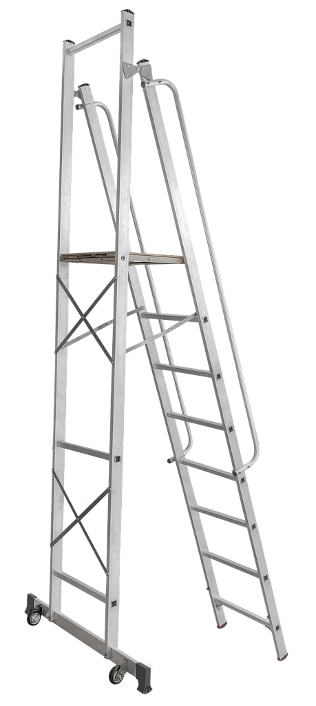 Передвижная лестница-стремянка с платформой NV 1540