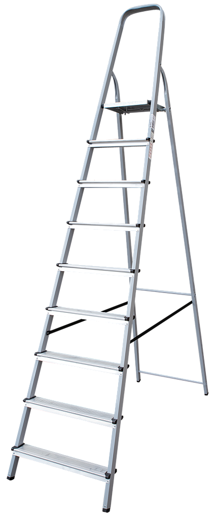 Стальная стремянка с алюминиевыми ступенями 80 мм NV 1130