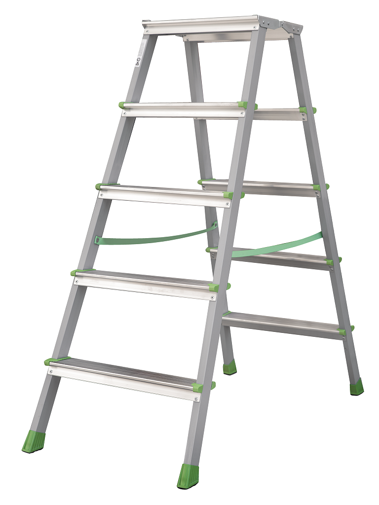 Стальная стремянка с алюминиевыми ступенями 80 мм NV 2140