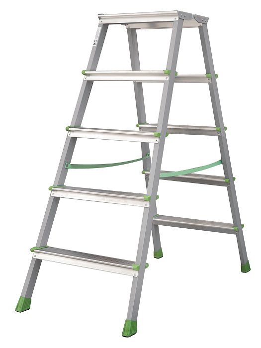 Стальная стремянка с алюминиевыми ступенями 80 мм NV 2140