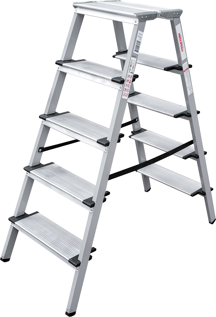 Стальная стремянка с алюминиевыми ступенями 130 мм NV 1147