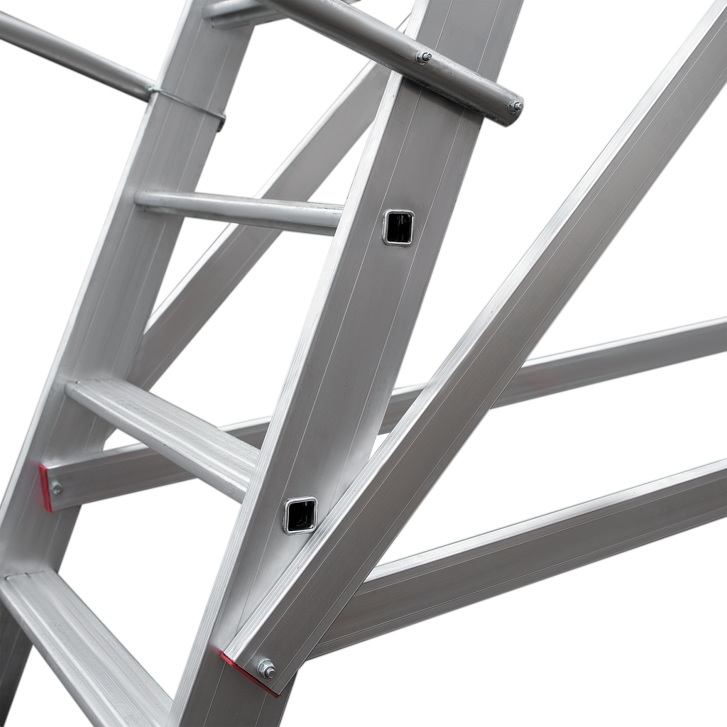 Стремянка алюминиевая с платформой передвижная NV 8000053