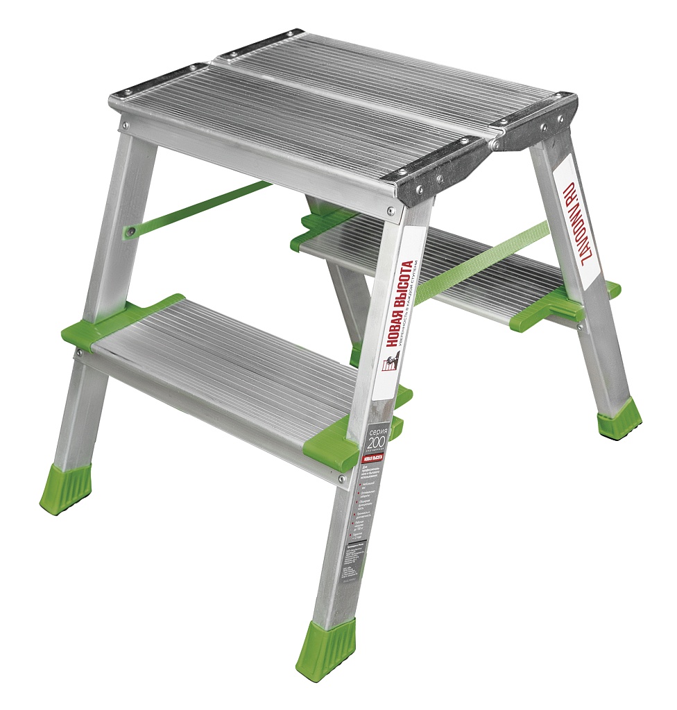 Алюминиевая стремянка с ступенями глубиной 130 мм NV 2127