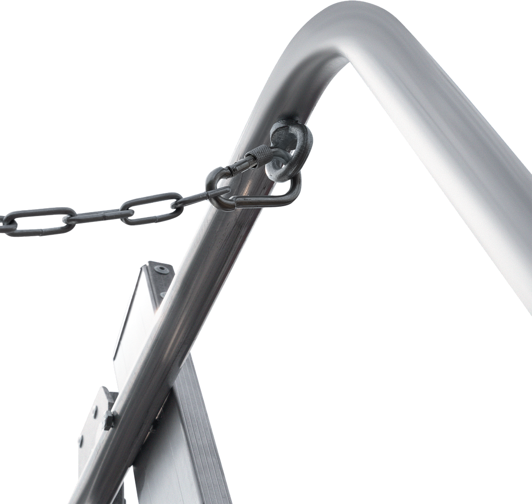 Лестница передвижная складная с винтовыми упорами с площадкой 1,7 м NV 8000043