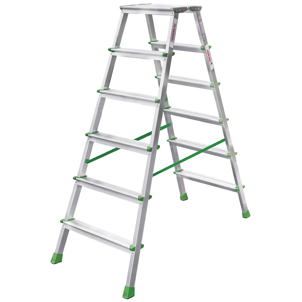 Стремянка алюминиевая со ступенями 80 мм NV 2120