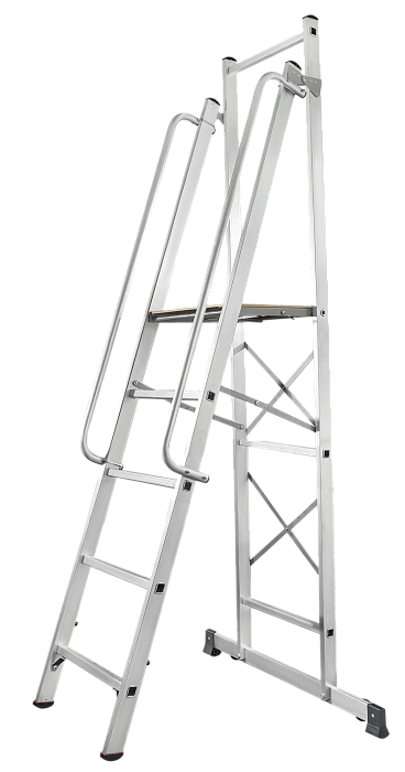 Передвижная лестница-стремянка с платформой NV 1540