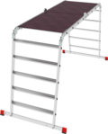 Multipurpose aluminum professional hinged rung ladder 800 mm width with 80 mm flanged steps and platform NV3336 sku 3336245