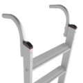 Professional aluminum ladder with hooks and flared steps NV 3215