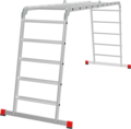 Multipurpose aluminum professional hinged rung ladder 650 mm width with 80 mm flanged steps NV3325 sku 3325405