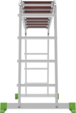 Multipurpose aluminum hinged rung ladder 400 mm width with platform NV2332