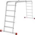Профессиональная алюминиевая шарнирная лестница-трансформер с развальцованными ступенями, ширина 500 мм NV 3324 артикул 3324405