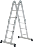 Multipurpose aluminum hinged rung ladder 340 mm width NV1320