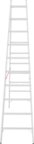 Aluminum double-sided industrial rung ladder with 30×30 mm rungs NV5123 sku 5123210