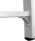 Aluminium industrial stepladder with 80 mm flanged steps, 400×400 mm platform and handrails NV5170