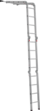 Aluminum multipurpose hinged ladder with one traverse, 340 mm width NV1329 sku 1329404