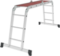Алюминиевая четырёхсекционная шарнирная лестница-трансформер с помостом, ширина 340 мм NV 1330 артикул 1330403