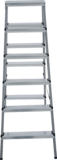 Steel double-sided stepladder with aluminum steps NV1140 sku 1140206