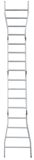 Professional aluminum multipurposed hinged increased stability ladder 500 mm width NV 3328