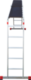 Multipurpose aluminum professional hinged rung ladder 400 mm width with platform NV3330 sku 3330405