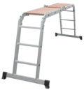 Aluminum multipurpose hinged ladder 400 mm width with platform NV 1332 sku 1332403