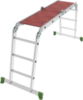 Multipurpose aluminum hinged rung ladder 400 mm width with platform NV2332 sku 2332403