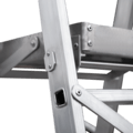 Aluminium industrial stepladder with 80 mm flanged steps, 400×400 mm platform and handrails NV5170