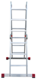 Multipurpose aluminum professional hinged rung ladder 400 mm width with platform NV3330 sku 3330403
