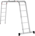 Aluminum multipurpose hinged ladder with one traverse, 340 mm width NV1329 sku 1329245