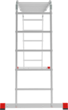 Multipurpose aluminum professional hinged rung ladder 500 mm width with 80 mm flanged steps NV3324 sku 3324245