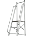 Movable folding stepladder with 450×450 mm platform and handrails NV 1540 sku 1540108