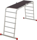 Multipurpose aluminum professional hinged rung ladder 650 mm width with platform NV3332 sku 3332245