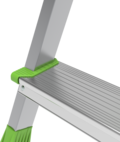 Steel stepladder with aluminum steps, 350×260 mm platform & 800 mm safety rail NV 2136