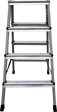 Steel double-sided stepladder with aluminum steps NV2140