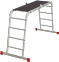 Multipurpose aluminum professional hinged rung ladder 500 mm width with platform NV3331 sku 3331234