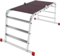 Multipurpose aluminum professional hinged rung ladder 800 mm width with 80 mm flanged steps and platform NV3336