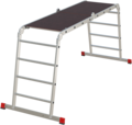 Multipurpose aluminum professional hinged rung ladder 650 mm width with platform NV3332 sku 3332404