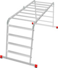 Профессиональная алюминиевая шарнирная лестница-трансформер с развальцованными ступенями, ширина 800 мм NV 3326 артикул 3326404