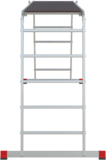 Multipurpose aluminum professional hinged rung ladder 650 mm width with platform NV3332 sku 3332405