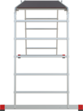 Multipurpose aluminum professional hinged rung ladder 800 mm width with platform NV3333 sku 3333405