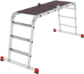 Multipurpose aluminum professional hinged rung ladder 500 mm width with 80 mm flanged steps and platform NV3334