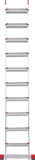 Профессиональная алюминиевая приставная лестница со ступенями 130 мм NV 3217