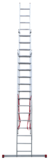 Профессиональная алюминиевая усиленная трёхсекционная лестница NV3231 артикул 3231314