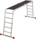 Multipurpose aluminum professional hinged rung ladder 500 mm width with platform NV3331 sku 3331405