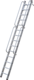 Индустриальная алюминиевая приставная лестница с зацепами и поручнями NV5216