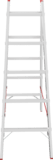 Aluminum double-sided industrial rung ladder with 30×30 mm rungs NV5123 sku 5123205