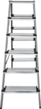 Steel double-sided stepladder with 130 mm aluminum steps and 350×260 mm platform NV1147 sku 1147206