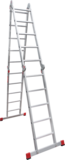 Multipurpose aluminum professional hinged rung ladder 400 mm width with platform NV3330 sku 3330405